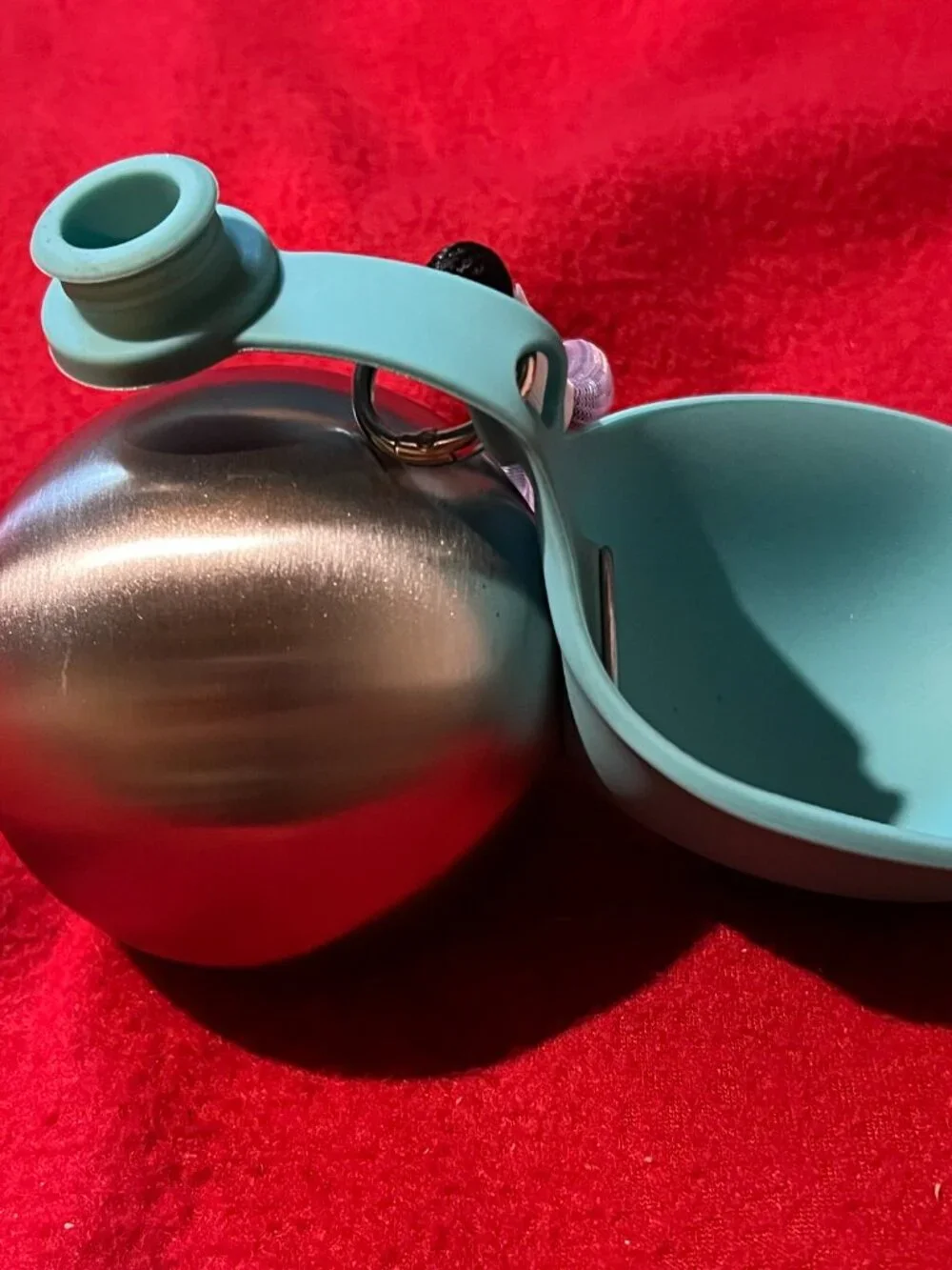 Super Design 2-in-1 Portable Dog Water Bottle Bowl 10 oz Stainless Steel NEW